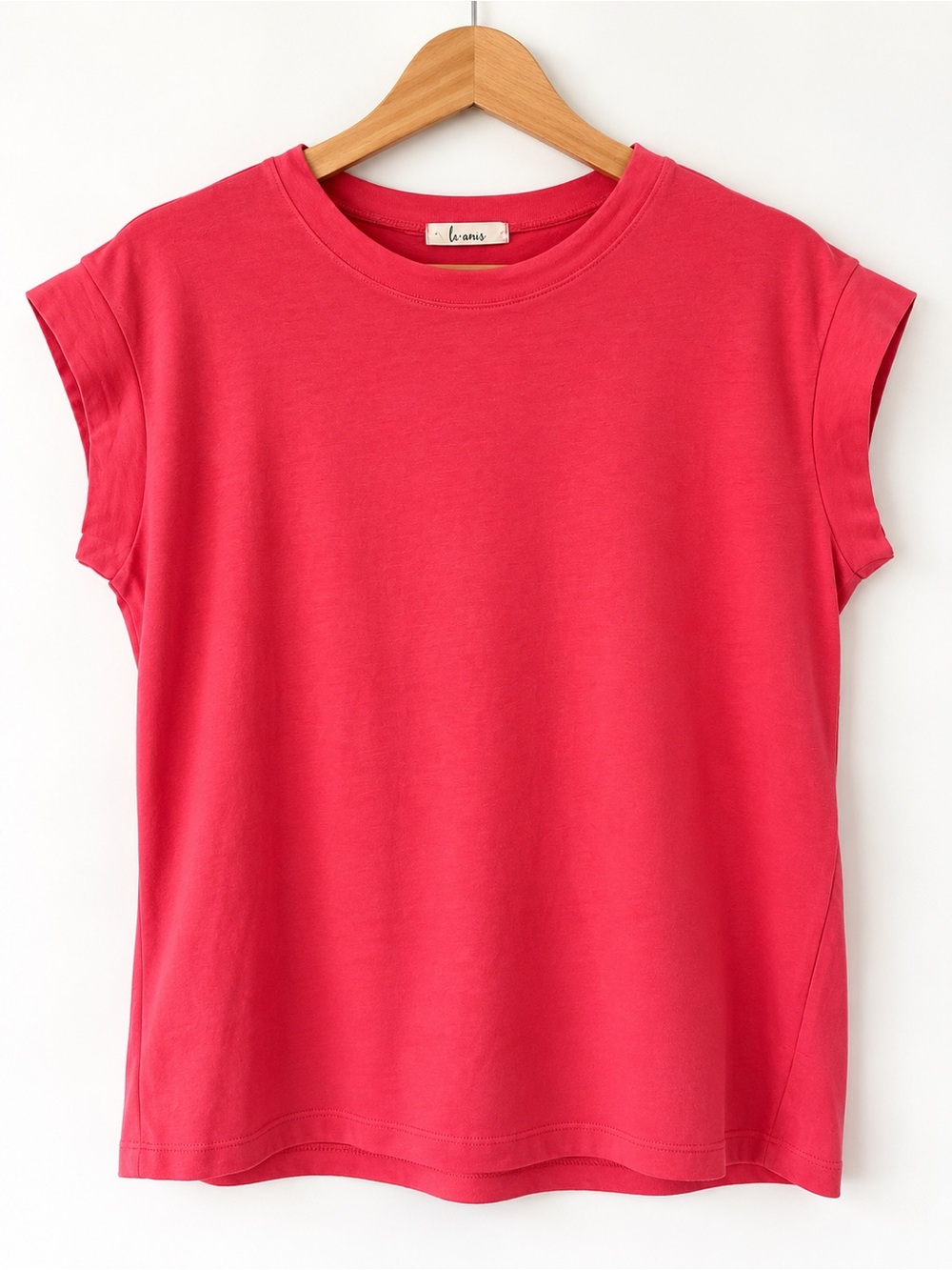 Les Amis Casual Crewneck Tee - coral Red